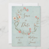Romantic Floral Script Hand tekende chic Wedding Save The Date (Voorkant)