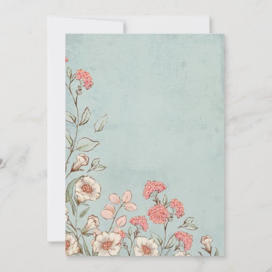 Romantic Floral Script Hand tekende chic Wedding Save The Date (Achterkant)