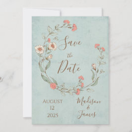 Romantic Floral Script Hand tekende chic Wedding Save The Date