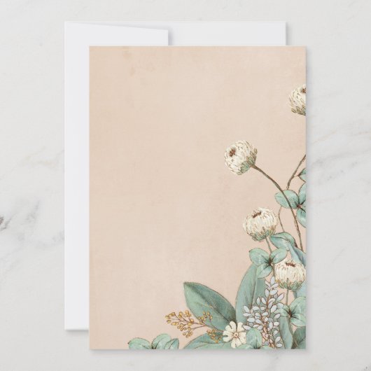 Romantic Floral Script Hand tekende chic Wedding Save The Date (Achterkant)