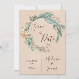 Romantic Floral Script Hand tekende chic Wedding Save The Date