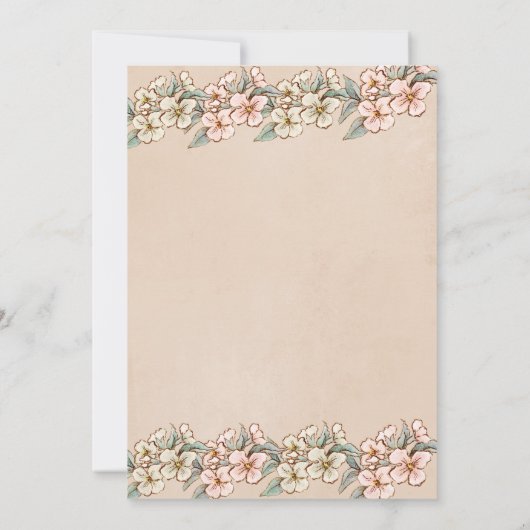 Romantic Floral Script Hand tekende chic Wedding Save The Date (Achterkant)