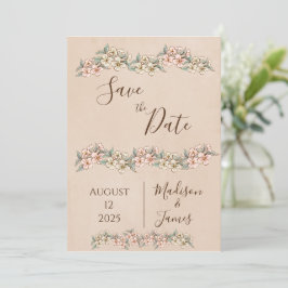 Romantic Floral Script Hand tekende chic Wedding Save The Date