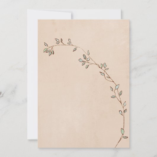 Romantic Floral Script Hand tekende chic Wedding Save The Date (Achterkant)