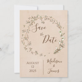 Romantic Floral Script Hand tekende chic Wedding Save The Date
