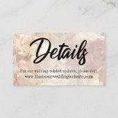 Romantic, , Floral sla de Datum Kaart op Visitekaartje (Achterkant)