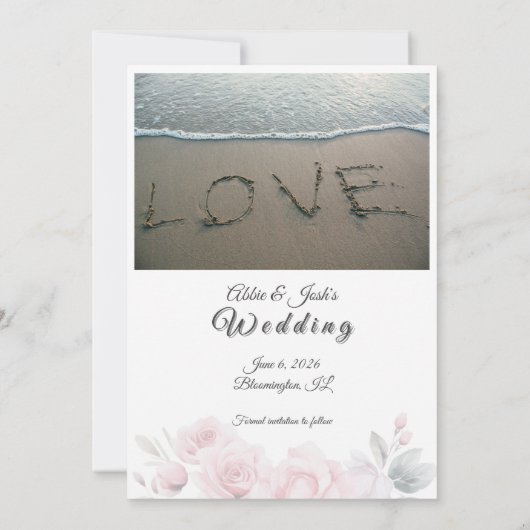 Romantic Floral sla de datumkaart op Save The Date (Achterkant)