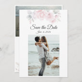 Romantic Floral sla de datumkaart op Save The Date (Voorkant / Achterkant)