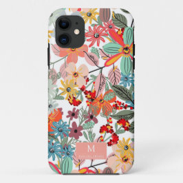 Romantic Floral soft Pink Green Pach Classic Case-Mate iPhone Case