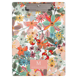Romantic Floral soft Pink Green Pach Classic Klembord