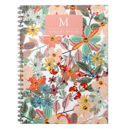 Romantic Floral soft Pink Green Pach Classic Notitieboek