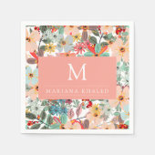 Romantic Floral soft Pink Green Pach Classic Servet (Voorkant)