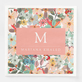 Romantic Floral soft Pink Green Pach Classic Servet