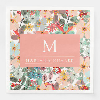 Romantic Floral soft Pink Green Pach Classic Servet