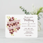 Romantic Floral Song of Solomon Wedding Invitation Kaart (Staand voorkant)