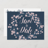 Romantic Floral sparen de Datum Briefkaarten (Voorkant / Achterkant)