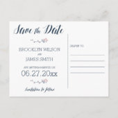 Romantic Floral sparen de Datum Briefkaarten (Achterkant)