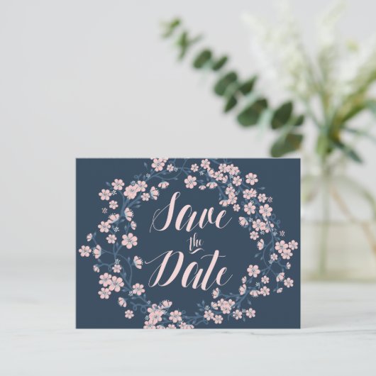 Romantic Floral sparen de Datum Briefkaarten (Staand voorkant)