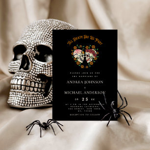 Romantic Floral Sugar Skull Dia de Los Muertos Inv Kaart