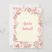 Romantic Floral Tea Party Invitation Kaart (Achterkant)