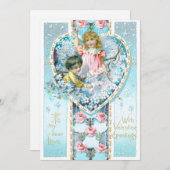 Romantic  Floral Valentijn Feestdagenkaart (Voorkant / Achterkant)