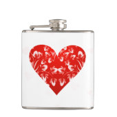 Romantic Floral Valentijn Heart Heupfles (Voorkant)