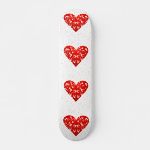 Romantic Floral Valentijn Heart Persoonlijk Skateboard