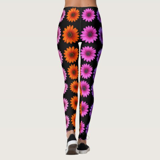 Romantic Floral Valentijnsdag Black Leggings (Achterkant)