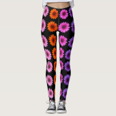 Romantic Floral Valentijnsdag Black Leggings (Voorkant)