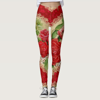 Romantic Floral Valentijnsdag Leggings