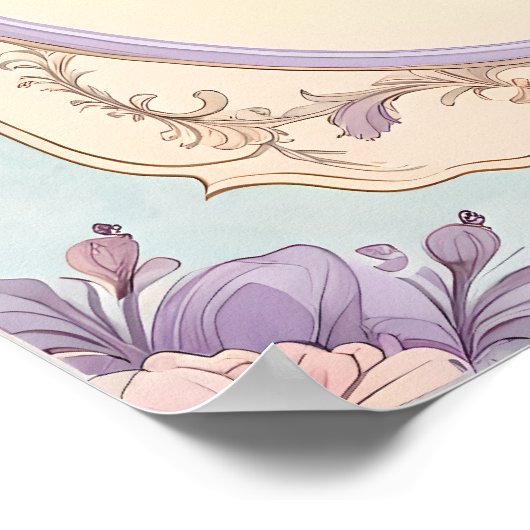 Romantic Floral Vanity Border Poster (Hoek)