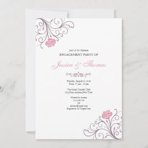 Romantic Floral Verloving Invitation Card Kaart
