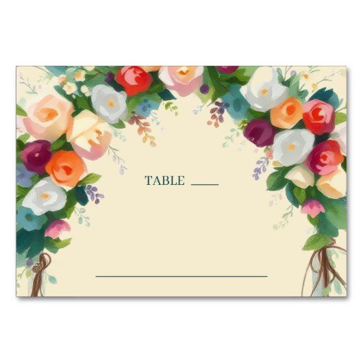 Romantic Floral Watercolor Arch Kaart (Voorkant)