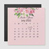 Romantic Floral Waterverf pony's sparen de datum Magnetische Uitnodiging (Voorkant / Achterkant)