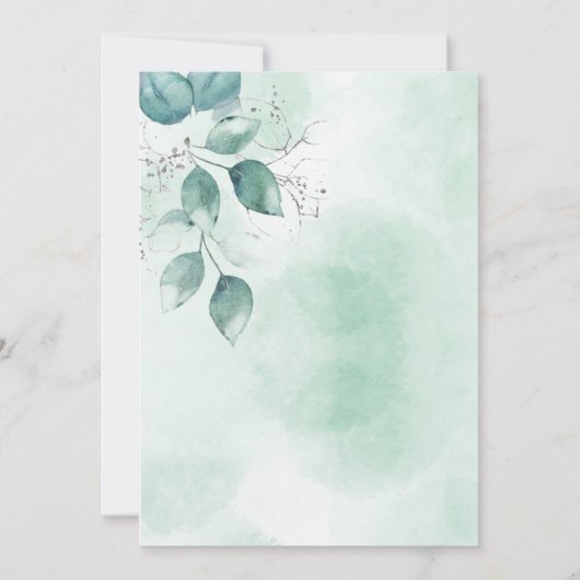 Romantic Floral Waterverf Script Save The Date (Achterkant)