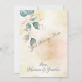 Romantic Floral Waterverf Wedding Bedankkaart (Achterkant)