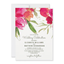 Romantic Floral Waterverf Wedding Invitations