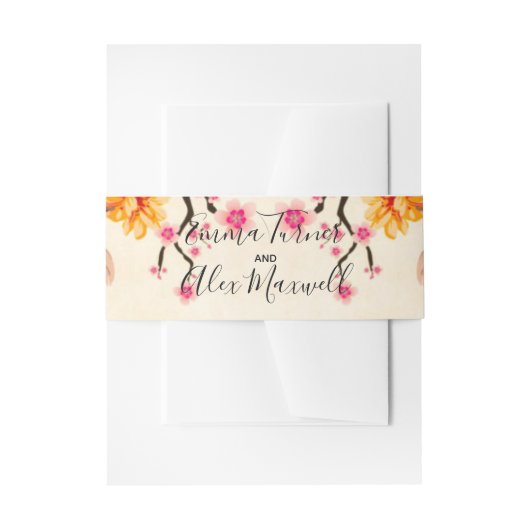 Romantic Floral | Weddenschap Belly Band Uitnodigingen Wikkel (Voorkant Voorbeeld)