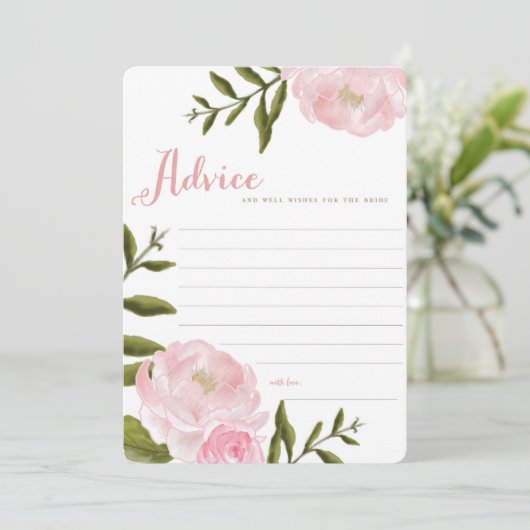 Romantic Floral Wedding Advice-kaarten Advieskaart (Staand voorkant)