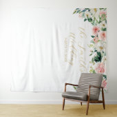 Romantic Floral Wedding Backdrop Wandkleed (In Situ (horizontaal))