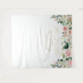 Romantic Floral Wedding Backdrop Wandkleed (Voorkant (horizontaal))