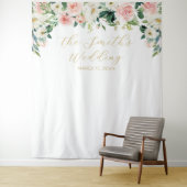 Romantic Floral Wedding Backdrop Wandkleed (In situ)