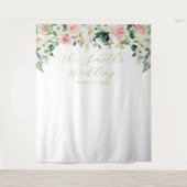Romantic Floral Wedding Backdrop Wandkleed (Voorkant)