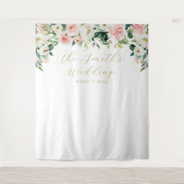 Romantic Floral Wedding Backdrop Wandkleed