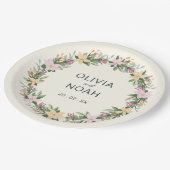 Romantic floral wedding - boho party papieren bordje (Gekanteld)