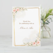 Romantic Floral Wedding Details Card Dusty Blush  Bedankkaart (Staand voorkant)