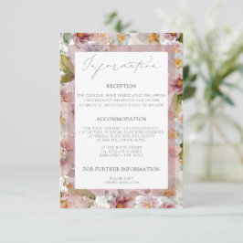 Romantic Floral Wedding Enclosure Kaarten