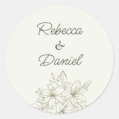 Romantic Floral Wedding Envelope Seal Sticker (Voorkant)