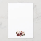 Romantic Floral Wedding Information Card Informatiekaartje (Achterkant)