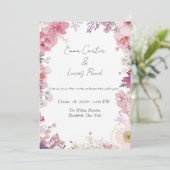 Romantic Floral Wedding Invitation Card Kaart (Staand voorkant)
